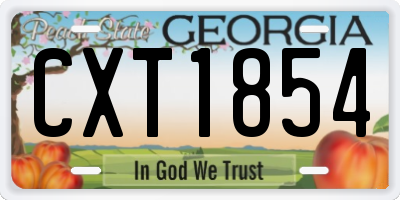 GA license plate CXT1854