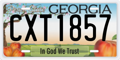 GA license plate CXT1857