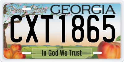 GA license plate CXT1865