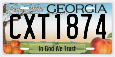 GA license plate CXT1874