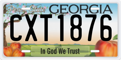 GA license plate CXT1876