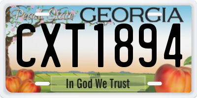 GA license plate CXT1894