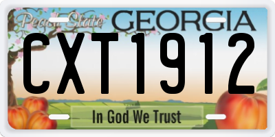 GA license plate CXT1912