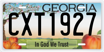 GA license plate CXT1927