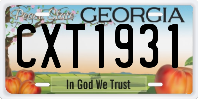 GA license plate CXT1931