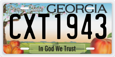 GA license plate CXT1943