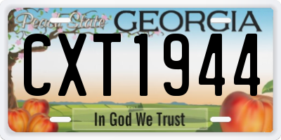 GA license plate CXT1944