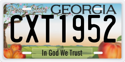 GA license plate CXT1952