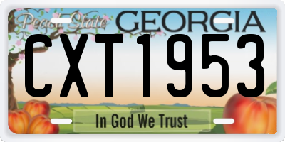 GA license plate CXT1953