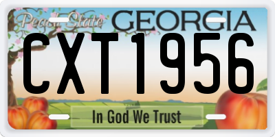 GA license plate CXT1956
