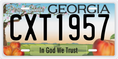 GA license plate CXT1957