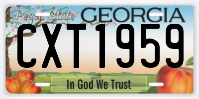 GA license plate CXT1959