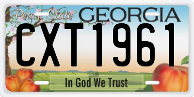 GA license plate CXT1961