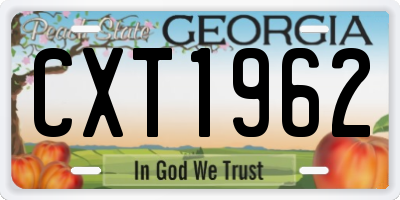 GA license plate CXT1962