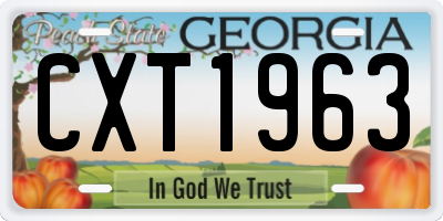 GA license plate CXT1963