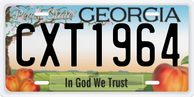 GA license plate CXT1964