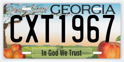 GA license plate CXT1967
