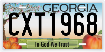 GA license plate CXT1968