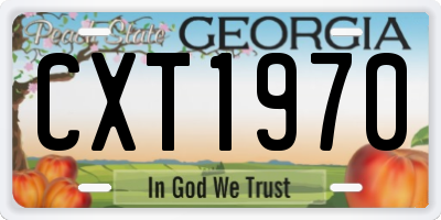 GA license plate CXT1970