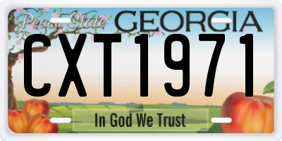 GA license plate CXT1971