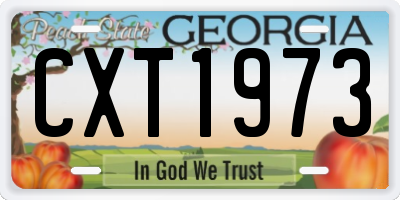 GA license plate CXT1973