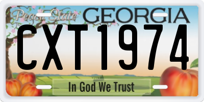 GA license plate CXT1974