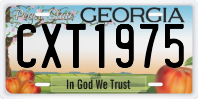 GA license plate CXT1975