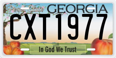 GA license plate CXT1977