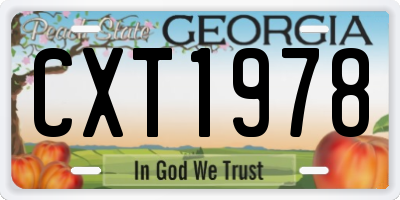 GA license plate CXT1978