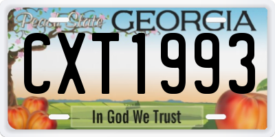 GA license plate CXT1993