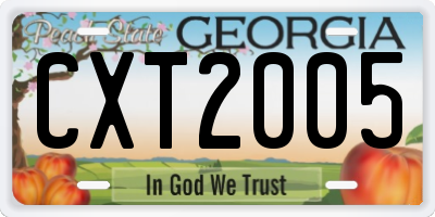 GA license plate CXT2005
