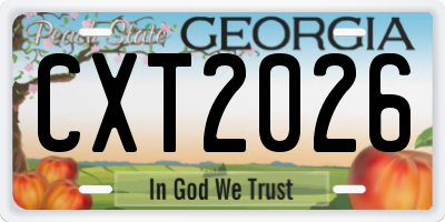 GA license plate CXT2026