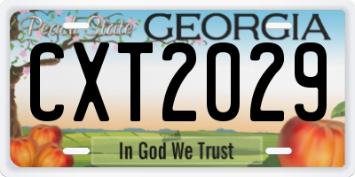 GA license plate CXT2029