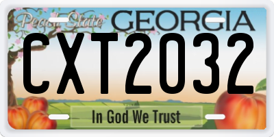 GA license plate CXT2032
