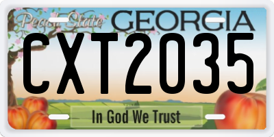 GA license plate CXT2035