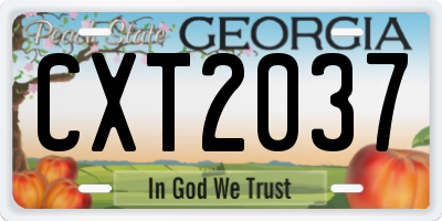 GA license plate CXT2037