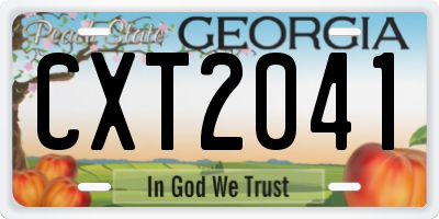 GA license plate CXT2041