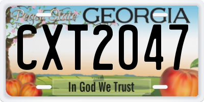 GA license plate CXT2047
