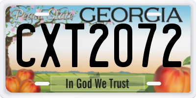 GA license plate CXT2072