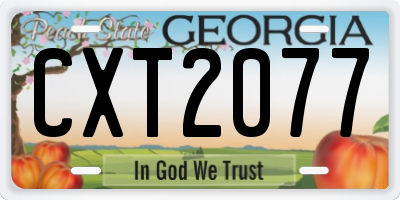 GA license plate CXT2077