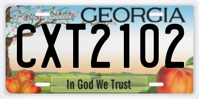 GA license plate CXT2102