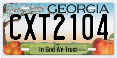 GA license plate CXT2104