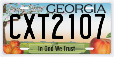 GA license plate CXT2107