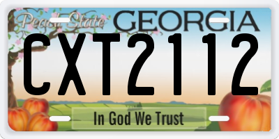 GA license plate CXT2112