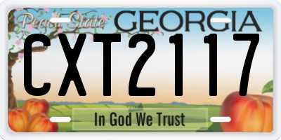 GA license plate CXT2117