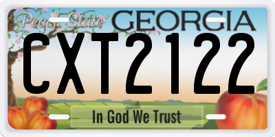 GA license plate CXT2122
