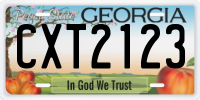 GA license plate CXT2123