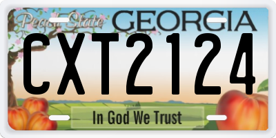 GA license plate CXT2124