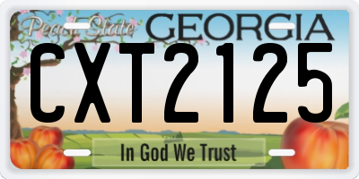 GA license plate CXT2125