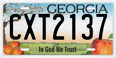 GA license plate CXT2137